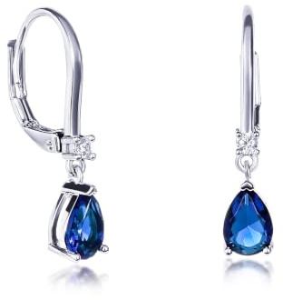 Zavana Piccoli orecchini a goccia per donne e ragazze adolescenti con pietre a forma di pera, delicati orecchini in argento o oro con pietre chiare e colorate, graziosi orecchini pendenti con chiusura