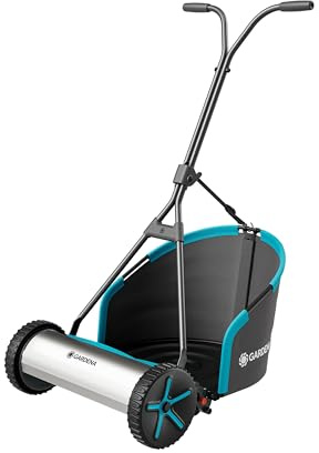 Gardena Rasaprato a Mano Elicoidale Plus 400 Rasaprato a mano elicoidale: Prato all'Inglese, Larghezza di taglio da 40 cm, Senza fili, Con cesto raccogli erba, Per prati fino a 250 m² (11765-20)