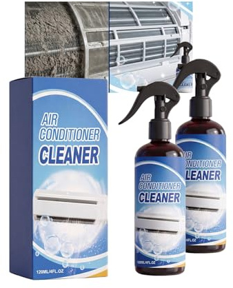Air Conditioner Cleaner Foam, Foaming Air Conditioner Cleaning Spray, Condenser Coil Cleaner For AC Unit Heating, Refrigerator, Dust & Grease Removal On Evaporator Coils & Condenser, Car Vent (2)