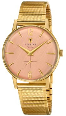 Festina Herrenuhr Analog - Edelstahl 316L Goldfarben - Quarzwerk - Herrenuhren - F20251/3 Special Prices