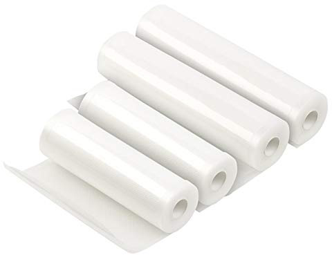 Rosenstein & Söhne Folien: 4 Profi-Folienrollen für Vakuumierer, 2x 20 x 500 cm & 2x 28 x 500 cm (Vakuumfolie Rolle, Schlauchfolie, Vakuumierbeutel)