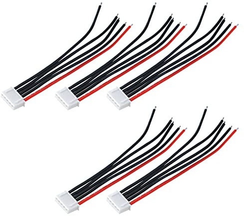Antrader 4S Battery Balance Charger Silicone Wire Extension Cable for Li-Po Batteries, 14.8V, 3.9-inch, 5pcs