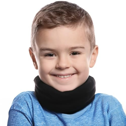 Tough Headwear Tour de Cou Thermique Enfant - Cache Cou Hiver et Cache Nez en Polaire Douce et Respirante - Protège Cou pour Fille Ado Garçon pour Sport Ski Running Foot Velo