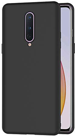 AICEK Funda Compatible OnePlus 8, Negro Silicona Fundas para OnePlus 8 Carcasa OnePlus 8 Negro Silicona Funda Case (6,55 Pulgadas)