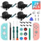 4 Pack Joycon Joysticks, Replacement Joystick for Nintendo Switch Joycon and Switch Lite, Switch Joycon Replacement Repair Kit Include Metal Buckles, Screwdrivers, Pry Tools, Thumb Grips Caps
