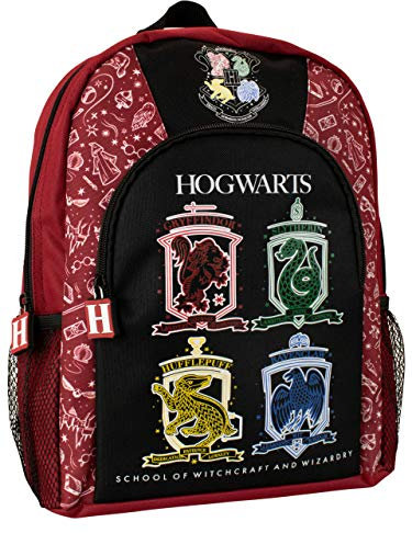 Harry Potter Rucksack | Hogwarts Schul Tasche| Gryffindor Slytherin Hufflepuff Ravenclaw Kinderrucksack Rot