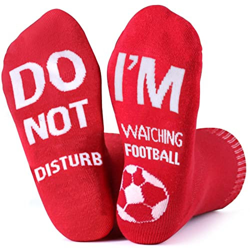 Dealswin Socken Lustiges Geschenk: DO NOT DISTURB I'M WATCHING FOOTBAALL, If You Can Read This Sock, Neuheit Socken für Männer und Frauen,Weihnachts,Freund,Party,Baumwollsocken mit Motiv