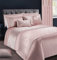 Intimates Luxury Sparkle Duvet Cover and Pillowcase Set Embossed Silver Foil Geometric Velvet Glitz Border (King, Blush Pink)