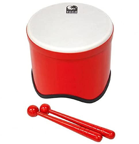 TOCA World Percussion Freestyle II Tom Tom TF2T-R Red | PVC, Kesselrand mit Gummiüberzug, immer gestimmt, wetterfest, abwaschbar, inkl. Schlägel