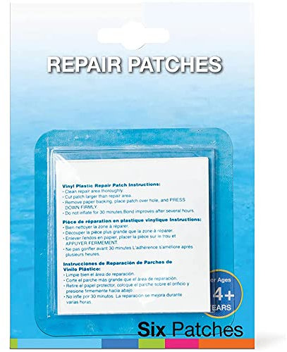 ACCURATE 6 square Self Adhesive Vinyl Plastic Inflatable Repair Patch, Pool Repair Patches Puncture Repair Patches Fixes damaged boats, inflatable pools, tubes, and more