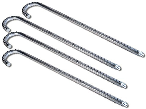 Bodenanker XL Heringe 80cm Silber -K&B Vertrieb- Erdnagel Erdanker Erdspieß Bauanker Nagel Zelt Zelthering 628 Ø 12mm (Art. 309-80cm - 6 Stück)