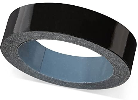 ben+camilla.com Selbstklebender Kantenumleimer | Schwarz Hochglänzend 19 mm x 5 m Rolle | Kantenschutz zum Überkleben - wie Klebeband OHNE Bügeln | Premium Qualität für professionelle Ergebnisse