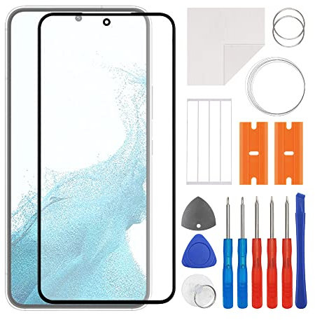 swark Display Glas Frontglas Reparatur Set kompatibel mit Samsung Galaxy S22 5G SM-S901 (No LCD Screen) inkl. Werkzeugsatz