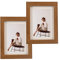 Belegao Bilderrahmen 10x15 cm 2er Set Fotorahmen Vintage mit Passepartout MDF Bruchsicherem Acrylglas Freistehende für Wand Tischrahmen, Geschenk, Dekoration - Braune Holzfarbe
