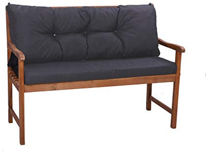 Coussin de banc pour banc de jardin et balançoire hollywoodienne - Coussin de banc d'extérieur (120 x 50 x 40 cm, anthracite)