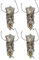 Uposao 2 Paar Gothic Handstulpen Damen,Halloween Spitze Mesh Lange Handschuhe Manschette Fingerlose Spitzenhandschuhe Steampunk Armband Armkette für Hochzeit Fasching Karneval Kostüm Accessoires,Gold