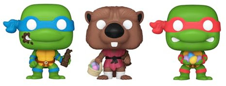 Funko Carrot Pocket POP! Teenage Mutant Ninja Turtles (TMNT) - Leonardo, Raphael and Master Splinter - TMNT Retro/Classic - Collectable Vinyl Figure for Display