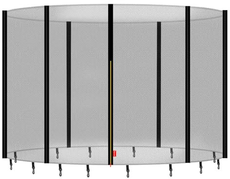 Baunsal® Trampolin Sicherheitsnetz Ø 366 cm (JS+EXD-M) für 6 Netzstangen Netzhöhe 180 cm Ersatzteile Trampolin Netz Trampolin Schutznetz Kinder Trampolin Ersatznetz Trampolin Outdoor