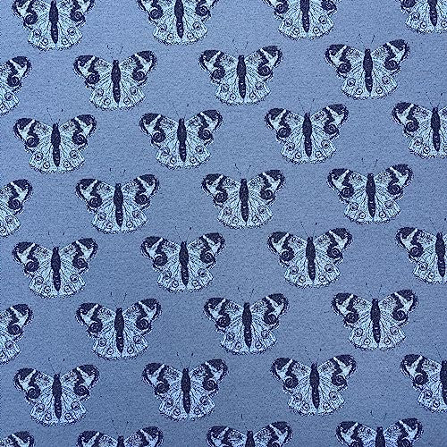 Wandteppich, Jacquard, Schmetterlinge, Blumenmuster, Vintage-Look, für Polstermöbel, Kissen, Bastelprojekte, Heimtextilien, Meterware, Grau