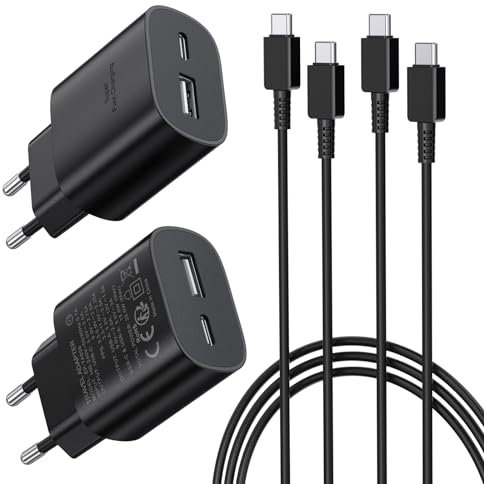 USB C Ladegerät, PD+QC 25W Ladegerät mit LadeKabel 1,8M, Schnellladegerät für Samsung Galaxy S23/Galaxy S22/Galaxy S21/S20/Galaxy A53 5g/Galaxy A52 5g, iPhone 15 Pro Max, Handy Ladegerät USB C