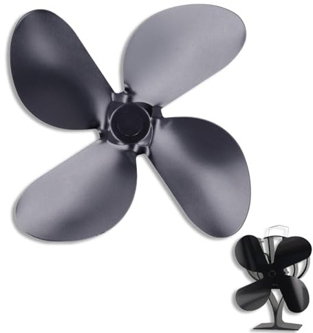 HERCHR Ersatzflügel Für Kaminventilator, Lüfterflügel aus Aluminiumlegierung, Ersatzteil, Universelles Zubehör Für Ofenventilatoren, Flügel Für Wärmebetriebenen Kaminventilator(4 Lüfterflügel)