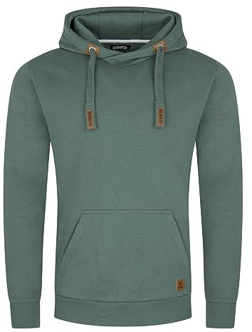 riverso Hoodie Herren Regular Fit RIVNiklas Kapuzenpullover Pullover Cross-Over-Kragen Grün L, Größe:L, Farbe:Forest Green