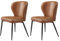 VASAGLE EKHO Kollektion - Esszimmerstühle 2er Set, Küchenstühle, Kunstleder, mit Nähten, Mid-Century-Modern-Stil, einfacher Aufbau, Lounge, Restaurant, karamellbraun LDC180K02