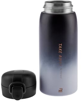 Karaca Skyfall Stahl Auslaufsichere Thermoskanne 350 ml Schwarz - Robuste Isolierflasche für heiße und kalte Getränke unterwegs