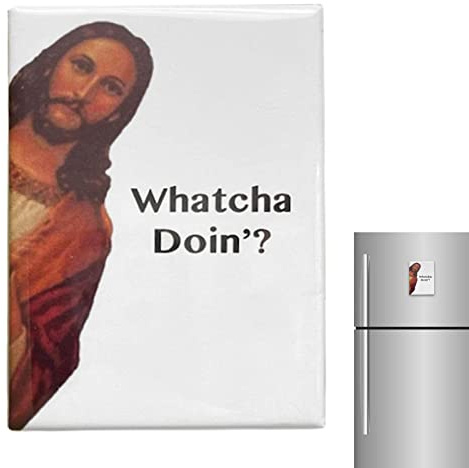 Jesus Kühlschrankmagnet, Haus-Kühlschrankmagnete – lustiger Whiteboard-Jesus-Magnet, kreativer Whatcha-Doin-Jesus-Magnete, Schließfach-Zubehör für Magnettafeln, Kühlschrank, Schule, Heimdekoration