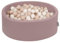 KiddyMoon Rund Bällebad Bällepool 90X30cm/300 Bälle ∅ 7Cm Ballgruben Für Babys Spielbad Kleinkinder, Erikafarben: Pastellbeige/Weiß/Perle