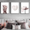 GLWDMB Bilder 3er Set, Wandbilder Wohnzimmer, Leinwand Bilder, Roségoldene Pfingstrosen-Blumen-Ananas Bilder Schlafzimmer, Geometrisches Herz-Poster Leinwandbilder Zimmer Deko Aesthetic, Ungerahmt
