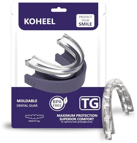 KOHEEL TG Férula Dental para el rechinamiento de dientes con Bandeja Moldeadora, Férula Dental Fácil de Usar y Ajuste Perfecto, Detiene el Bruxismo Férula Dental (Paquete de 5)