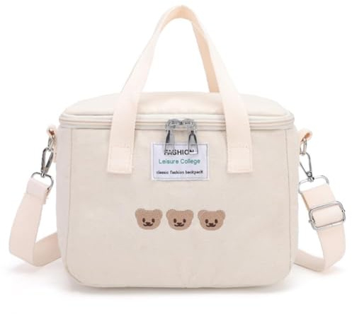 Bonita lonchera para niñas, bolsa de almuerzo aislada de gran capacidad, con asa y correa, lonchera Kawaii para niños, adolescentes, mujeres, trabajo, escuela, regalos, fácil de llevar para acampar