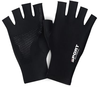 Netball Gloves Women For Nails Gold Gloves Gloves Half Finger Gloves Solid Color High Elastic Breathable Women Men Summer Outdoor Cycling Gloves Sports Black Gloves Fancy Dress Kids Ladies (Black, M)