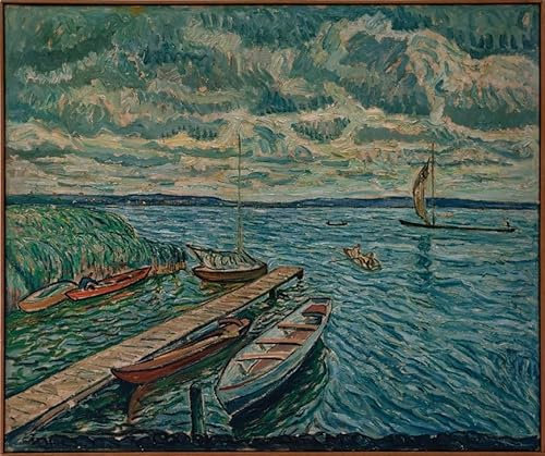 TVLAR Bekannt Wand-Kunst Bild Bilder Kunst Leinwand Barges on the Schwielowsee by Theo Von Brockhusen Bilderdruck auf Leinwand für Office Home Decor 60x90cm