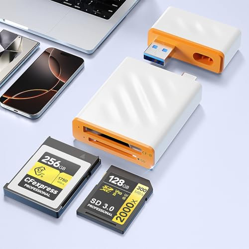 2 in 1 CFexpress Kartenleser Typ-B & SD Kartenleser mit USB 3.2 (Gen 2) 10 Gbit/s, CF Express Typ B Leser Adapter Speicherkartenleser aus CFexpress Lesegerät kompatibel mit Windows/Mac/Linux/Android