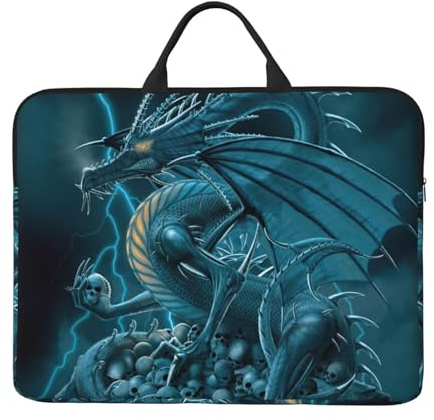 Skull Dragon Printed 14 Inch Laptop Sleeve Case with Handle Portable Computer case Laptop Bag with Zipper