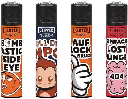Sunmondo Clipper Feuerzeug Einfach Lost – nachfüllbares Gasfeuerzeug mit wechselbarem Feuerstein