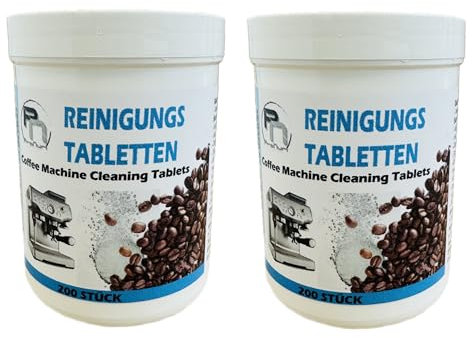 Reinigungstabletten für Kaffeevollautomaten, 2x 200 Stück, Kompatibel mit Delonghi, Siemens, Jura, Krups, Bosch, Miele, Melitta, WMF