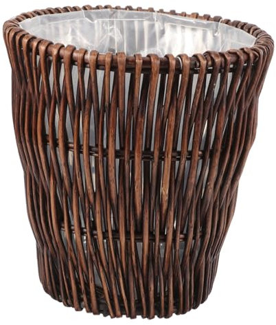 Alipis Gewebter Mülleimer Natürlicher Rattan-mülleimer Gewebter Mülleimer Stilvoller Dekorativer Papierkorb