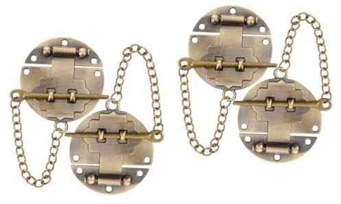 Uonlytech 4stücke Vintage Hasp Lock Mit Kette Metallverschluss Für Holzboxen Schmuckkästchen Einfache Installation Dekorative Für Kreative Projekte