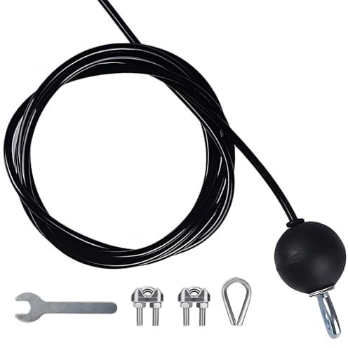 4 Meter Fitness Pulley Cable, Wire Rope Pulley Kit, Home Gym Replacement Cables, Heavy Duty, Wear Resistant, Great for Lifting, Hauling, Fitness, Camping(Pulley Not Included)