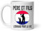 Mug père et fils papa dab lyon supporter lyonnais