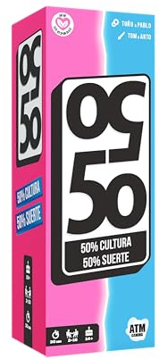 ATM Gaming 50 50 – Brettspiele für Erwachsene und Familie, lustige und pädagogische allgemeine Kulturtrivia, ideal für Familie, Partys, Paare, Weihnachtsgeschenk