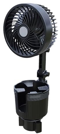 Liakyunf Ventilador Portavasos,Dispositivo Eléctrico De Refrigeración para Interiores - Portavasos Multiusos con Ventilador De 15 Cm para, Furgonetas, Camiones Y Autocaravanas