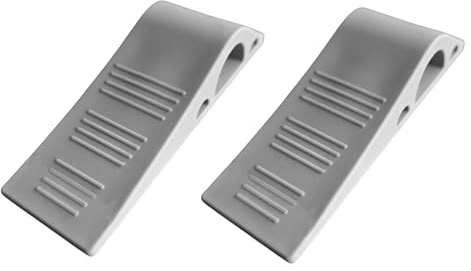 KnnX | Soft Rubber Door Stop | Flexible | Non Marking | Heavy Duty | Suitable for All Surfaces | Light Grey (2)