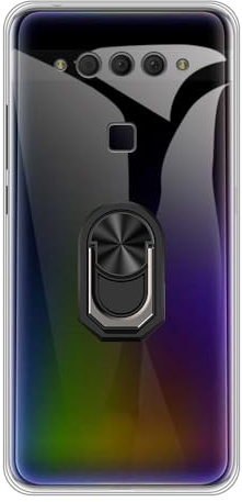 UOGNADGD Flexible Hülle + Ringhalter Kompatibel mit TCL Plex T780H Telefon-Schutzhülle mit Magnetischem Ständer Mechanischer Stil (Schwarzring)