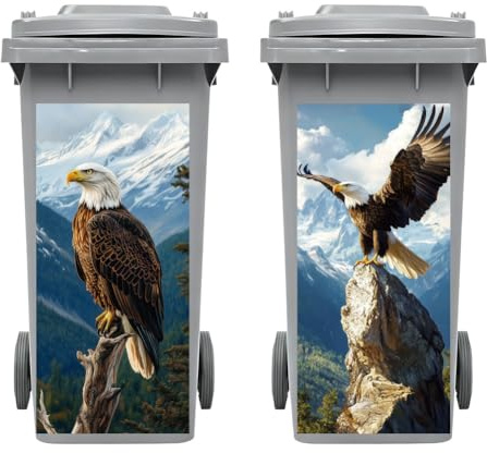 peacoblue 2 Stück Mülltonnenaufkleber Adler, 38×81 cm wasserdichte große Aufkleber für Behälter, Kühlschrank, Haus, Wanddekoration