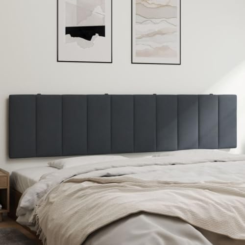 Owoxanthellate Kopfteil-Kissen Hanko Dunkelgrau 200 cm Samt bettkopfteil mit Schaumstoff gepolstertes wandkissen für Boxspringbett & Bettgestell Modernes Design für Schlafzimmer