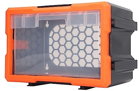 Maqulae Electronic Component Storage Drawer, PVC Parts Organizer with Non Breakable Translucent Drawers for Classroom Office Supplies Tools